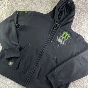 Monster Energy Sweatshirt Mens Large Black Green Gray Hoodie Racing Skate Grunge
